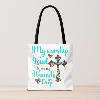 Faith-Inspired Tote Bag, Religious Tote, Cross Design Bag, Gift for Believers, Worship Accessory, Christian Tote