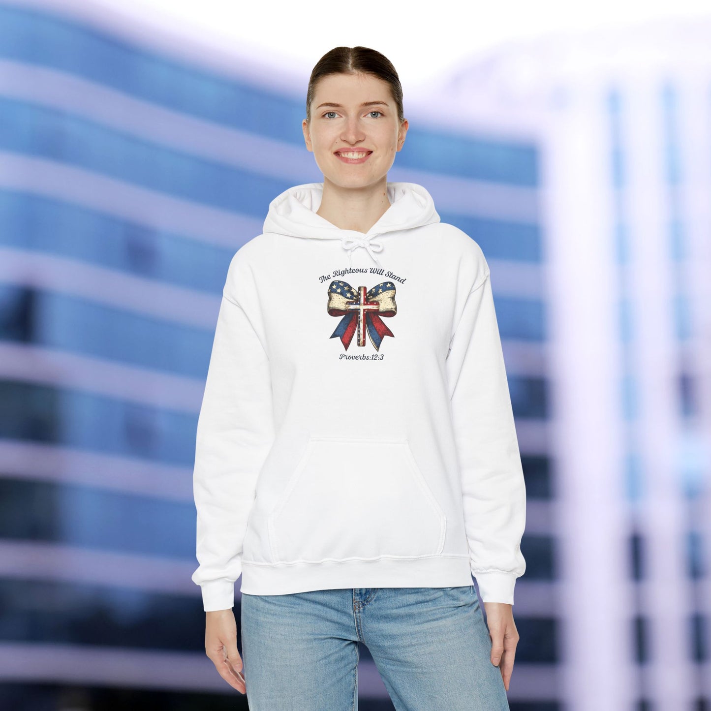 British Bow Hooded Sweatshirt | Cozy Gift, Unisex Hoodie, Casual Wear, Holiday Style, Comfortable Apparel