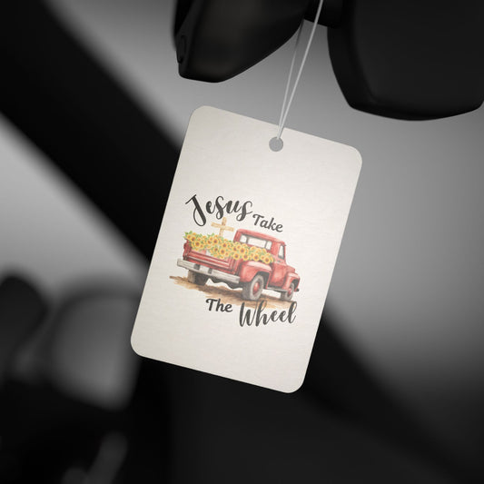 Jesus Take the Wheel Car Air Freshener, Vintage Truck Air Freshener, Religious Car Decor, Faith-Based Gift