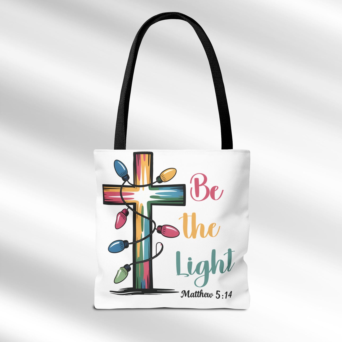 Be the Light Christmas Cross Tote Bag - Festive & Durable Carryall