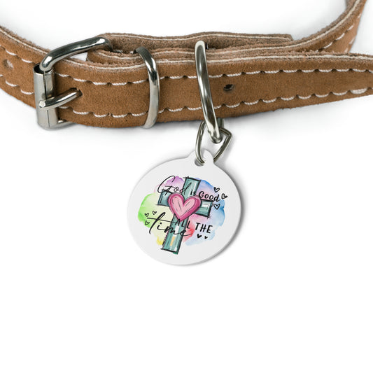 Colorful Christian Pet Tag - God is Good, Pet ID Tag, Personalized Pet Accessory, Dog Cat Tag, Gift for Pet Lovers