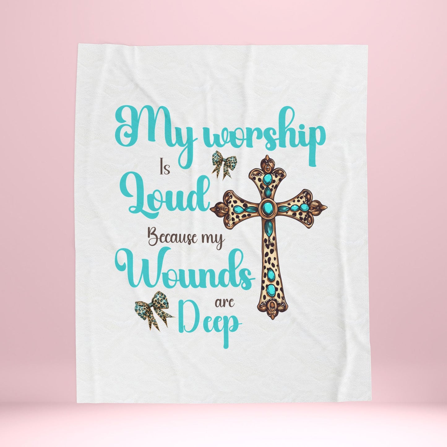 Spiritual Comfort Velveteen Blanket | Inspirational Gift, Cozy Home Decor, Christian Blessing, Faith-Filled Moments, Relaxation Item