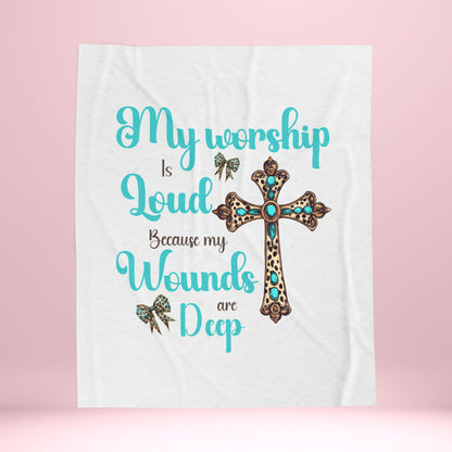 Spiritual Comfort Velveteen Blanket | Inspirational Gift, Cozy Home Decor, Christian Blessing, Faith-Filled Moments, Relaxation Item