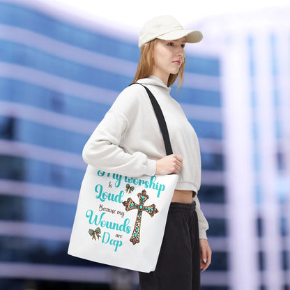 Faith-Inspired Tote Bag, Religious Tote, Cross Design Bag, Gift for Believers, Worship Accessory, Christian Tote