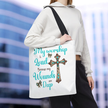 Faith-Inspired Tote Bag, Religious Tote, Cross Design Bag, Gift for Believers, Worship Accessory, Christian Tote