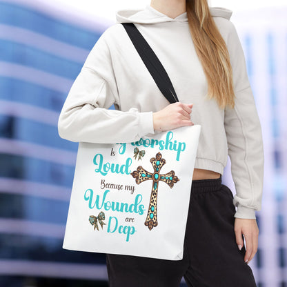 Faith-Inspired Tote Bag, Religious Tote, Cross Design Bag, Gift for Believers, Worship Accessory, Christian Tote
