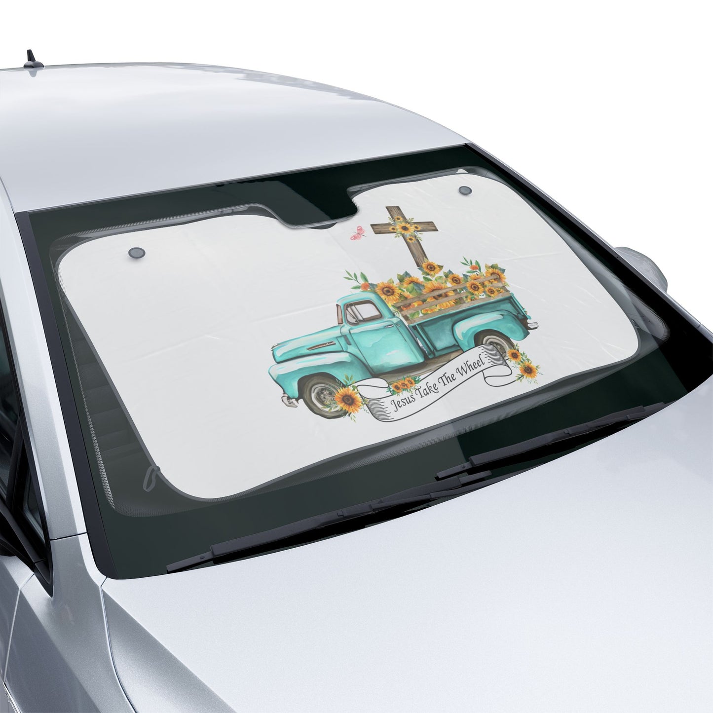Jesus Take The Wheel Car Sun Shades, Auto Sunshade, Vehicle Accessory,Gift for Car Lovers
