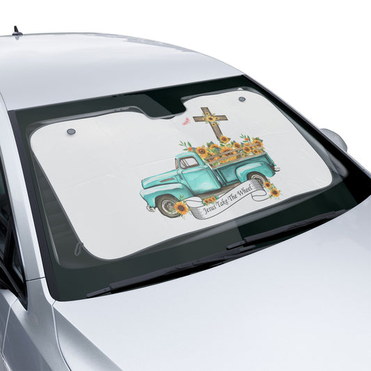 Jesus Take The Wheel Car Sun Shades, Auto Sunshade, Vehicle Accessory,Gift for Car Lovers
