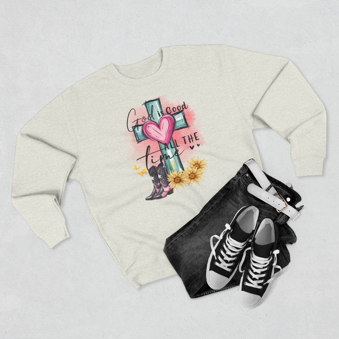 Bohemian Faith Sweatshirt - Cozy Gift for Believers, Church, Easter, Spring Fashion, Inspirational Hoodie, Graphic Crewneck
