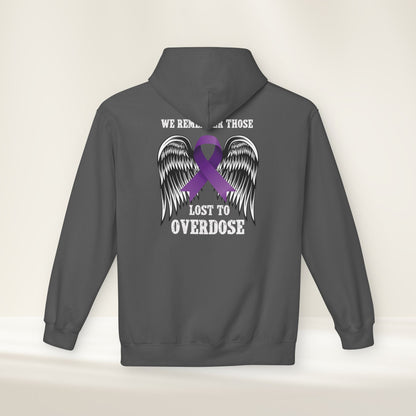 “We Remember Those Lost to Overdose” Men’s Fleece Hoodie – Faith, Awareness & Comfort