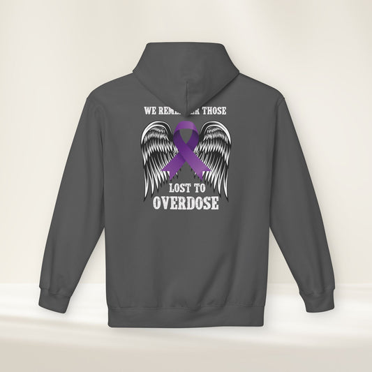 “We Remember Those Lost to Overdose” Men’s Fleece Hoodie – Faith, Awareness & Comfort