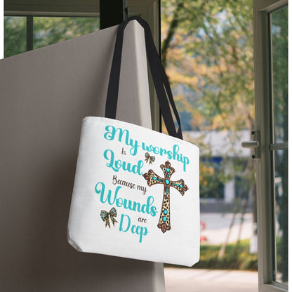 Faith-Inspired Tote Bag, Religious Tote, Cross Design Bag, Gift for Believers, Worship Accessory, Christian Tote