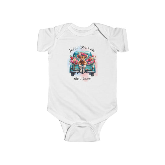 Jesus Loves Me Baby Bodysuit, Infant Clothing, Cute Baby Outfit, Baby Shower Gift, Newborn Gift, Christian Baby Apparel