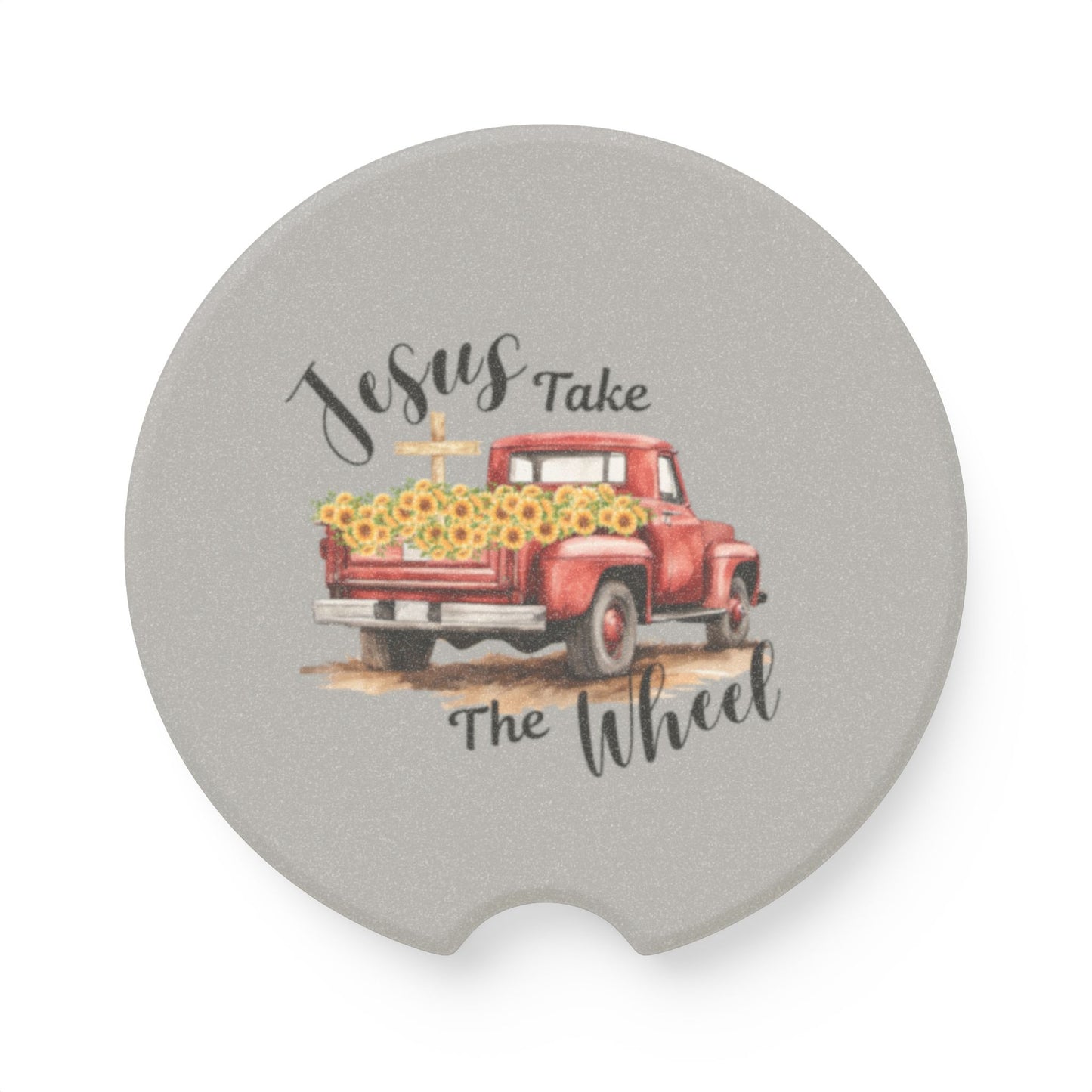 Rustic Car Coaster, Jesus Take the Wheel, Coffee Car Accessory, Gift for Drivers, Farmhouse Decor, Unique Auto Gift